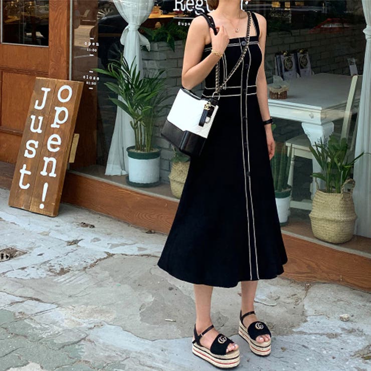 N Vogue配色ステッチワンピース韓国 韓国ファッション 品番 Nwiw 3rd Spring サードスプリング のレディースファッション通販 Shoplist ショップリスト