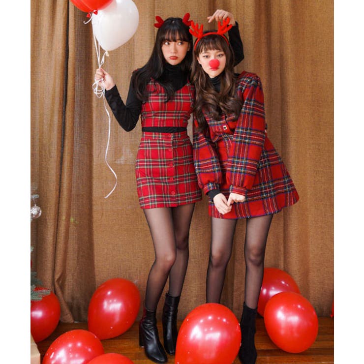 SONYUNARAPARTY RED チェックミニスカート韓国[品番