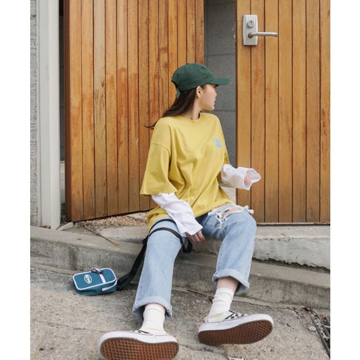 SONYUNARACHECKS重ね着Tシャツ韓国 韓国ファッション 長袖T
