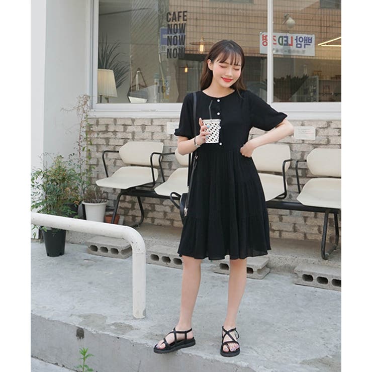 Sonyunaraさらさらシンプルブラックワンピース韓国 韓国ファッション 品番 Nwiw 3rd Spring サードスプリング のレディースファッション通販 Shoplist ショップリスト