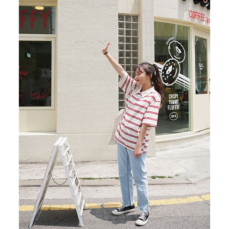 Sonyunaraメンズライクボーダーポロシャツ韓国 韓国ファッション 夏 品番 Nwiw 3rd Spring サードスプリング のレディースファッション通販 Shoplist ショップリスト