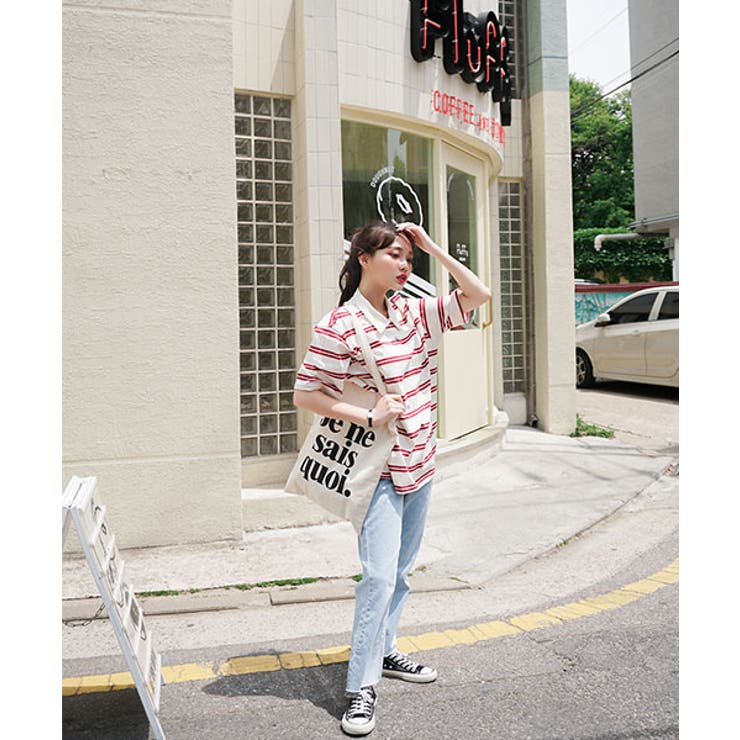 Sonyunaraメンズライクボーダーポロシャツ韓国 韓国ファッション 夏 品番 Nwiw 3rd Spring サードスプリング のレディースファッション通販 Shoplist ショップリスト