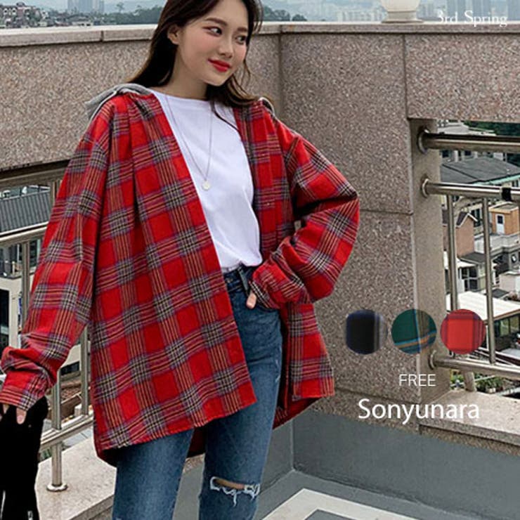 Sonyunaraフード付きレイヤード風チェックシャツ韓国 韓国ファッション 品番 Nwiw 3rd Spring サードスプリング の レディースファッション通販 Shoplist ショップリスト