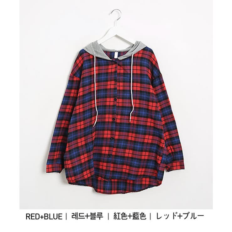 【格安saleスタート】 SONYUNARAレイトフード付きチェックシャツ韓国 韓国ファッション テーラードジャケット