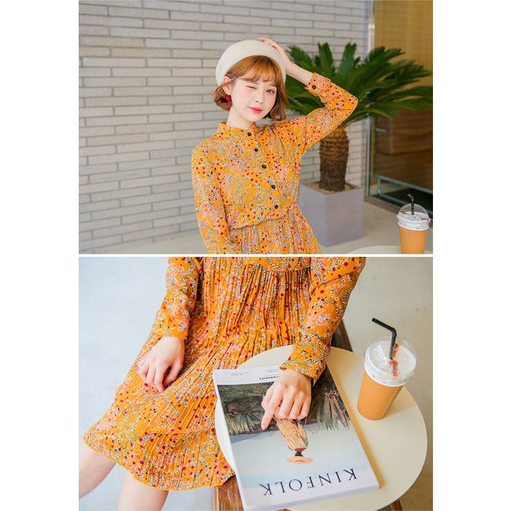 Sonyunaraプリーツフラワーワンピース 韓国 韓国ファッション 品番 Nwiw 3rd Spring サードスプリング のレディースファッション通販 Shoplist ショップリスト