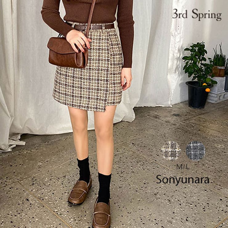 Sonyunaraチェックラップスカートベルトセット韓国 韓国ファッション 冬 品番 Nwiw 3rd Spring サードスプリング のレディースファッション通販 Shoplist ショップリスト