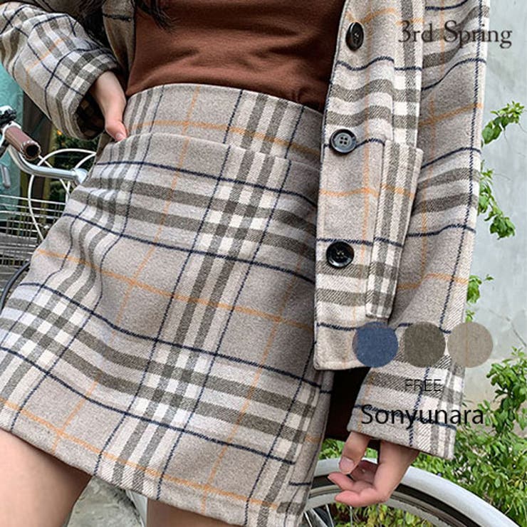 Sonyunaraセレブチェックウールスカート韓国韓国ファッション 冬 秋 品番 Nwiw 3rd Spring サードスプリング のレディースファッション通販 Shoplist ショップリスト