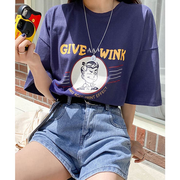 SONYUNARAGIVEWINKロゴTシャツ 韓国 韓国ファッション | 3rd Spring | 詳細画像1 