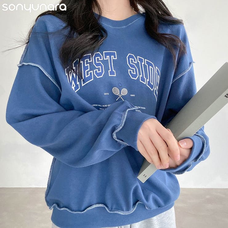 最大10%OFFクーポン SONYUNARA(ソニョナラ)ウエストサイドステッチトレーナー[品番 トップス