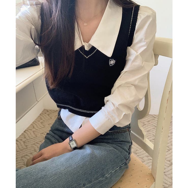 希少✨人気エンフォルド　SHIRT KNIT PULLOVER シャツ　ベスト 11012300IA1700501170001?$VS_1500$