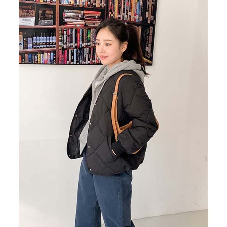 全3色 キルティング ノーカラー ジャケット 韓国ファッション キルティングコート レディース 韓国ファッション 春