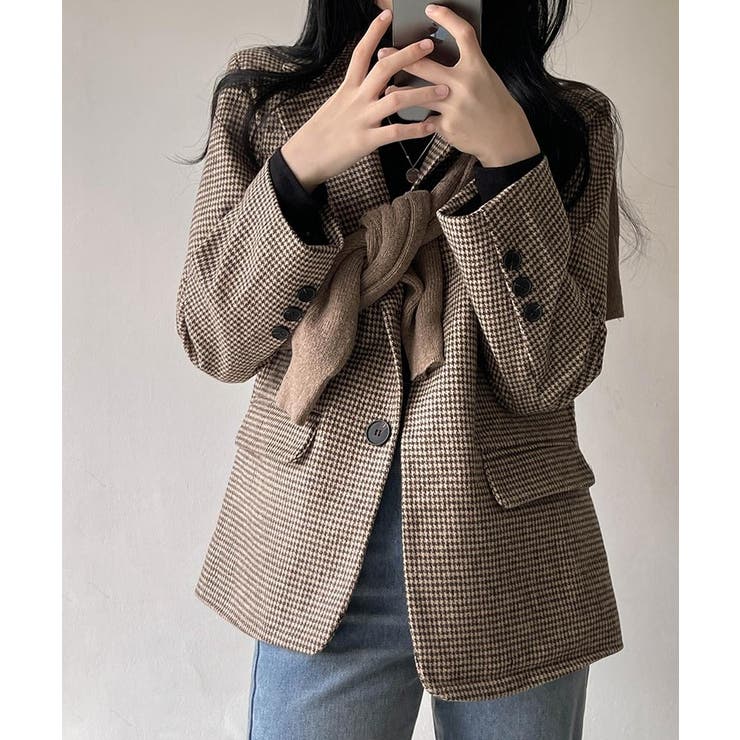 SONYUNARA(ソニョナラ)ハウンドトゥース柄ジャケット[品番