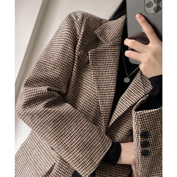 SONYUNARA(ソニョナラ)ハウンドトゥース柄ジャケット[品番