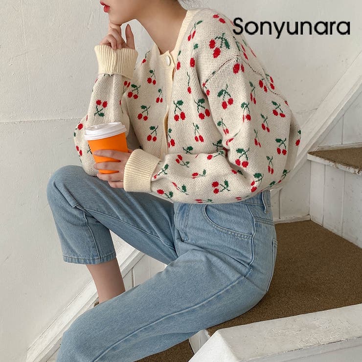 SONYUNARA(ソニョナラ)チェリーニットカーディガン[品番：NWIW0007693