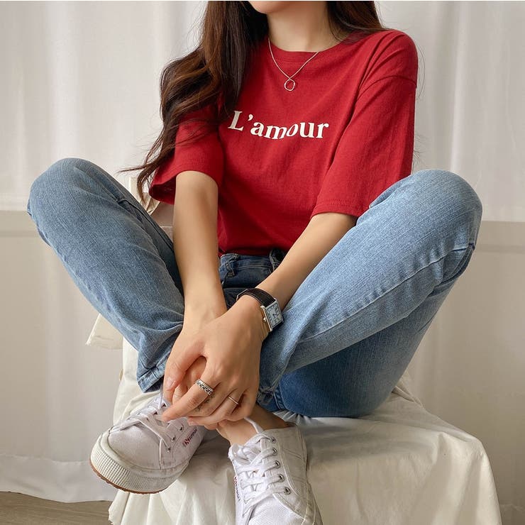 Lamour半袖Tシャツ 韓国 韓国ファッション[品番：NWIW0007522