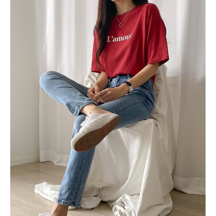 Lamour半袖Tシャツ 韓国 韓国ファッション[品番：NWIW0007522