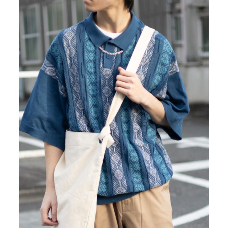 ZENRYOKU 男女兼用　ポロシャツ　ニットシャツ　半袖　メンズL