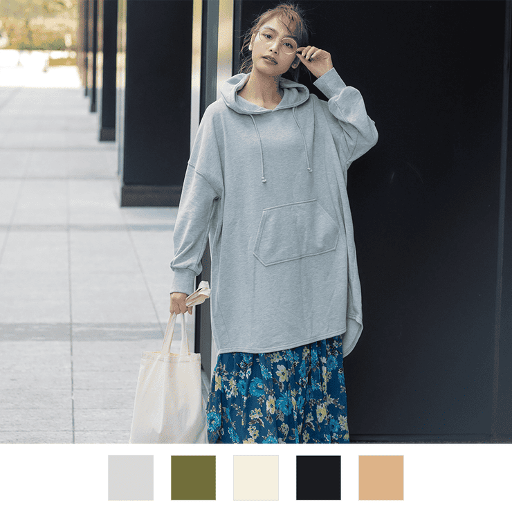 オーバーサイズ パーカーワンピース b832[品番：XL000001727