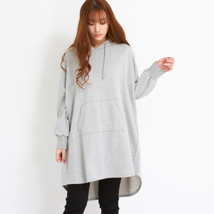 オーバーサイズ パーカーワンピース b832[品番：XL000001727]｜SLENDER