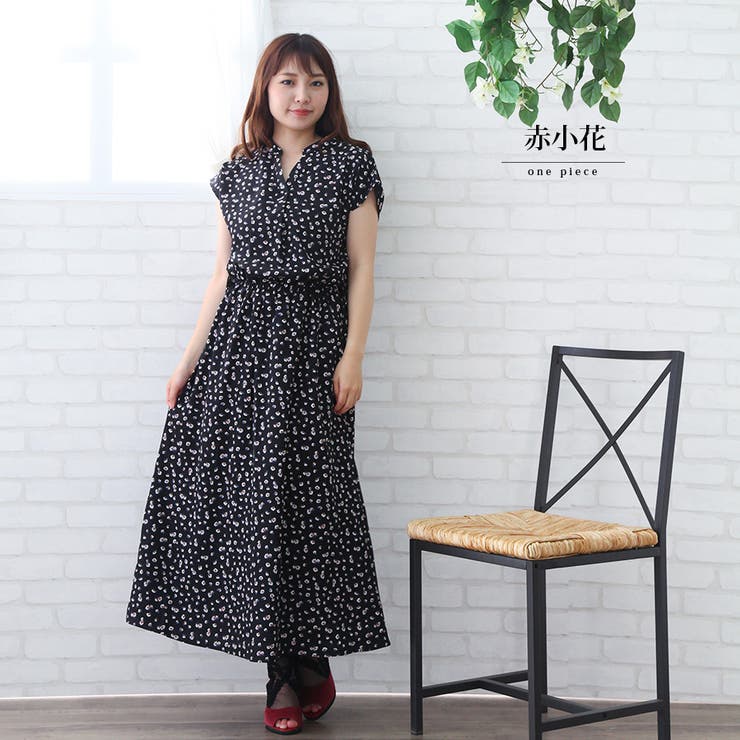 水玉 小花柄ｖネックワンピース ガーリー 品番 Xl Slender スレンダー のレディースファッション通販 Shoplist ショップリスト