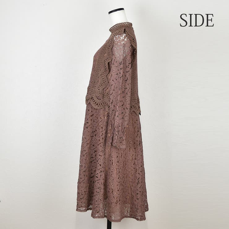 フリル袖レースワンピース ミディアム丈 レディース | SLENDER | 詳細画像8 