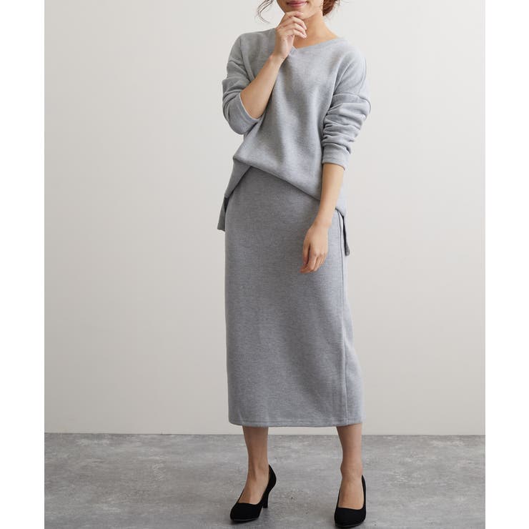 ニットセットアップ スリット タイトスカート[品番：XL000001731