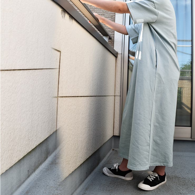 ポケット付きゆったりロング丈スウェットワンピース ビッグシルエットTシャツワンピ… | SLENDER | 詳細画像18 