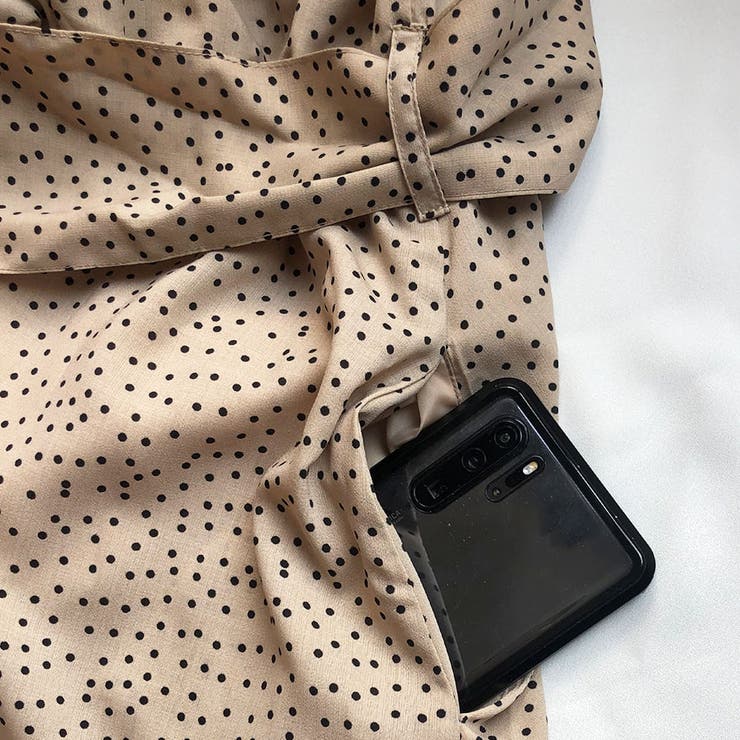 ラインレース ティアードドットワンピース 着やせ | SLENDER | 詳細画像12 