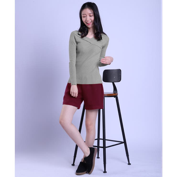 J002腹巻☆大きめウエストリブ☆ショートパンツ レディース[品番