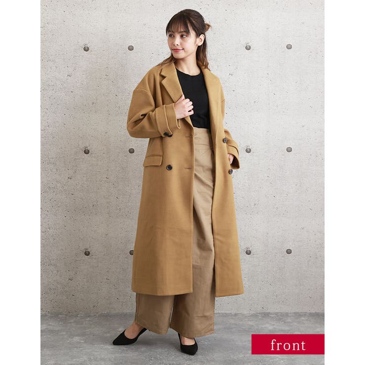 ロングチェスターコート ウールコート アウター[品番：XL000001656