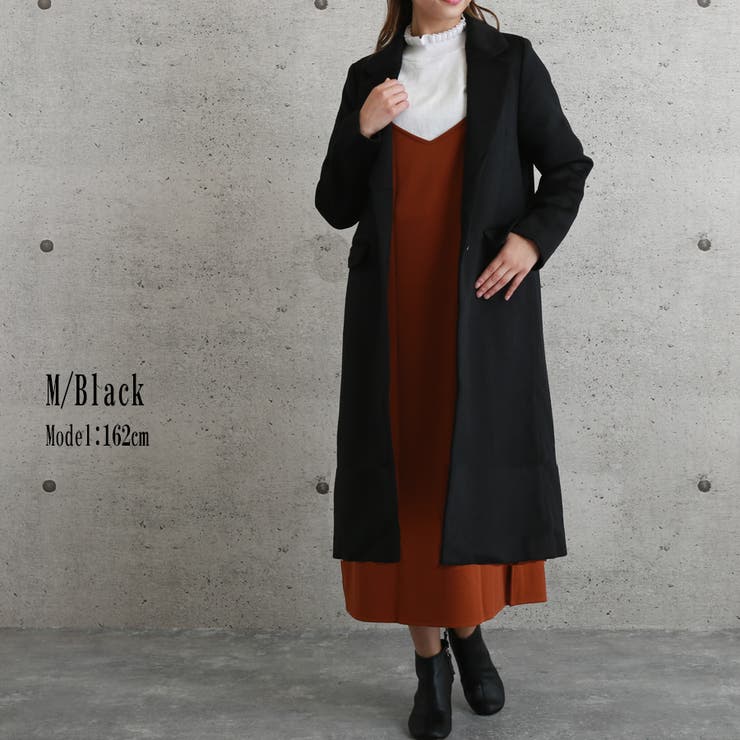 グレンチェックチェスターコート ロングコート ウールコート[品番