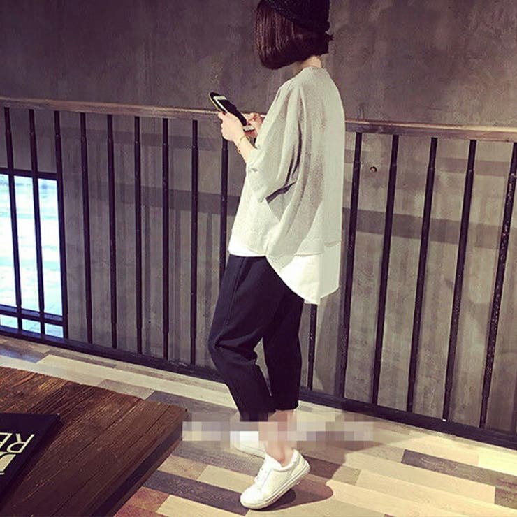 レイヤードTシャツ コットン100％ 綿100%[品番：XL000002181]｜SLENDER