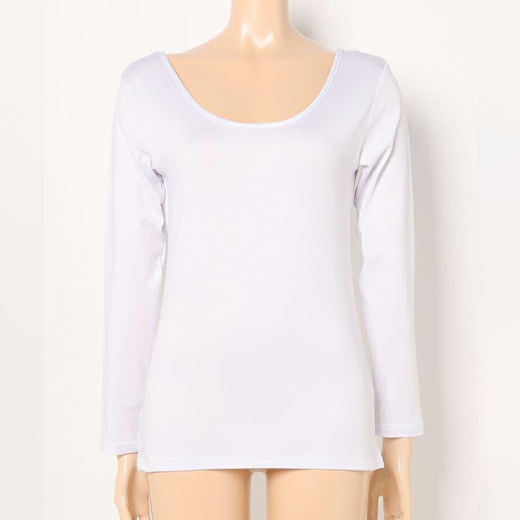 裏起毛Uネック長袖インナー 暖かいトップス 秋冬大活躍アイテム | SLENDER | 詳細画像9 