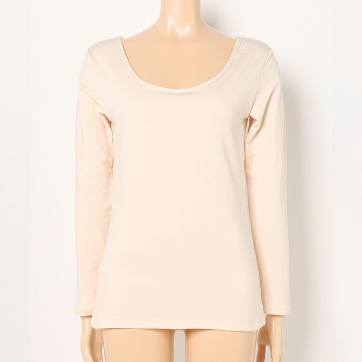裏起毛Uネック長袖インナー 暖かいトップス 秋冬大活躍アイテム | SLENDER | 詳細画像10 