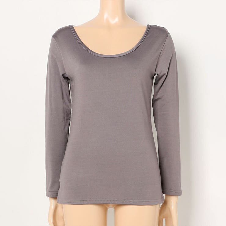 裏起毛Uネック長袖インナー 暖かいトップス 秋冬大活躍アイテム | SLENDER | 詳細画像11 