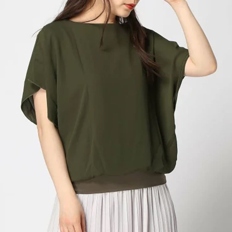 半袖シフォンカットソー ブラウス シンプル[品番：XL000001999 