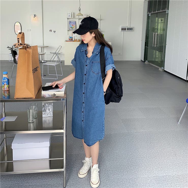 ロング デニム シャツワンピース 品番 Xl Slender スレンダー のレディース ファッション通販 Shoplist ショップリスト