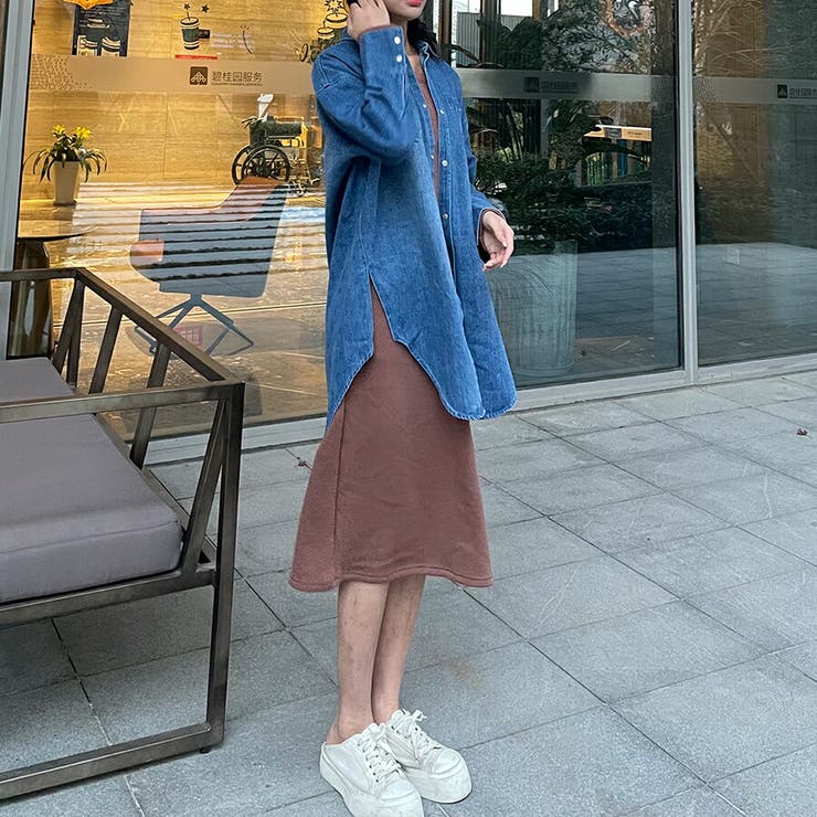 GU - gu ジーユー デニム オーバーサイズ シャツ デニムシャツの