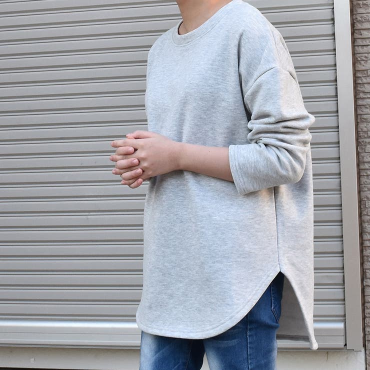 裏起毛サイドスリットカットソー ラウンドネック 裏地ファーTシャツ | SLENDER | 詳細画像4 