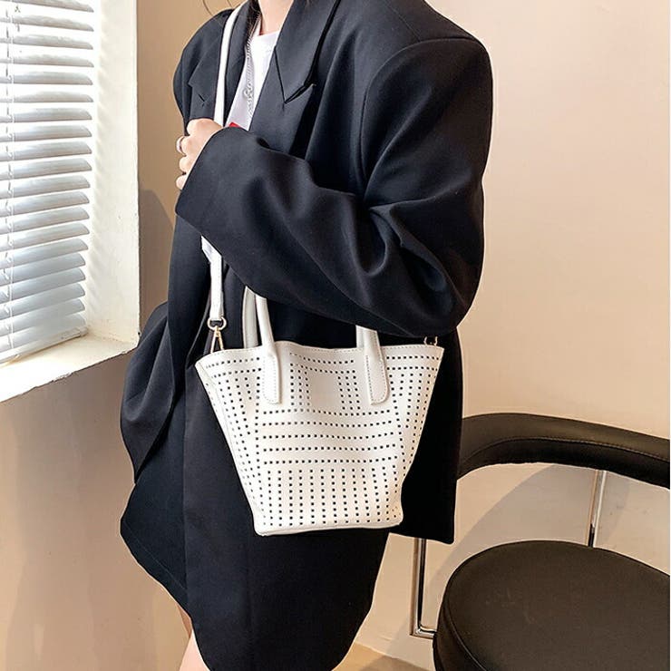 2WAYパンチングバッグ シンプル ショルダバッグ[品番 2WAYパンチングバッグ シンプル ショルダバッグ[品番