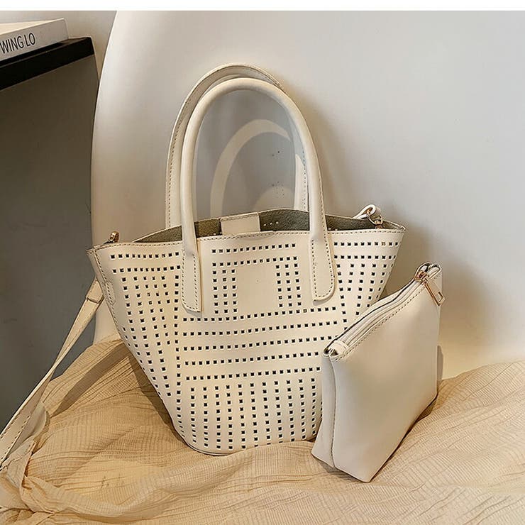 2WAYパンチングバッグ シンプル ショルダバッグ[品番