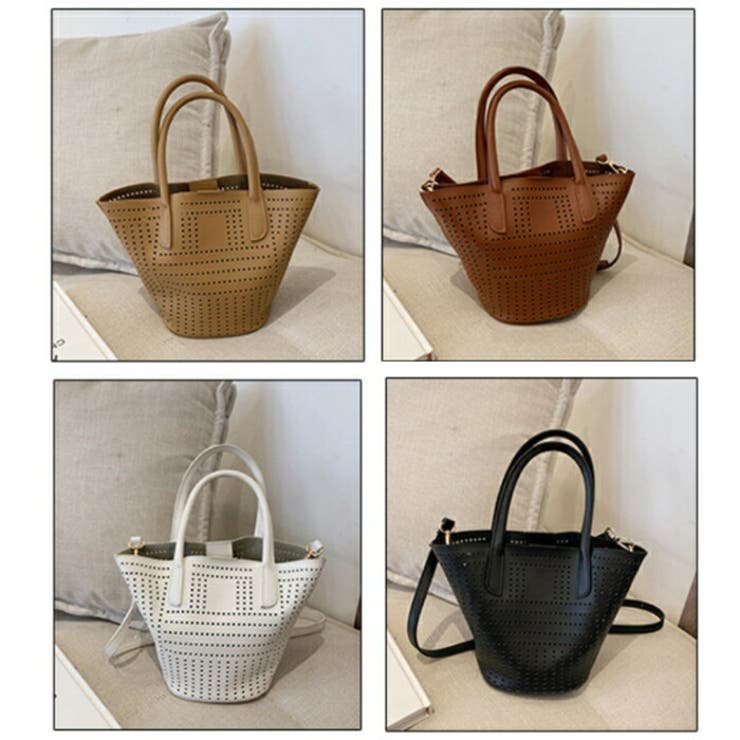 2WAYパンチングバッグ シンプル ショルダバッグ[品番