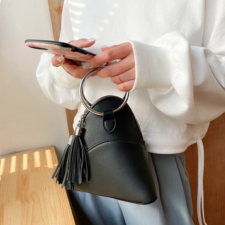 リングハンドル三角バッグ ミニマム スマホバッグ[品番：XL000001979