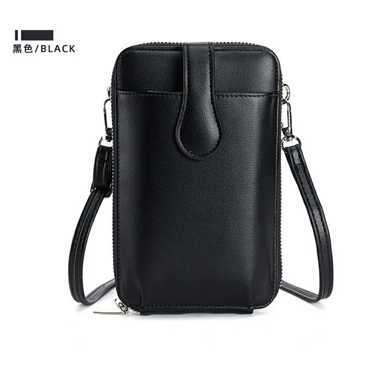 ブラック | お財布スマホショルダー 無地 スマホケース | SLENDER