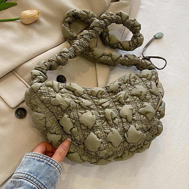 カーキ | ポップコーン雲ショルダーバッグ もこもこ ふわふわ | SLENDER