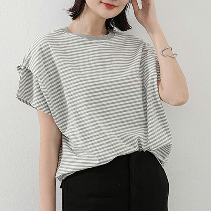 フレンチスリーブTシャツ カジュアル ゆるいシルエット[品番