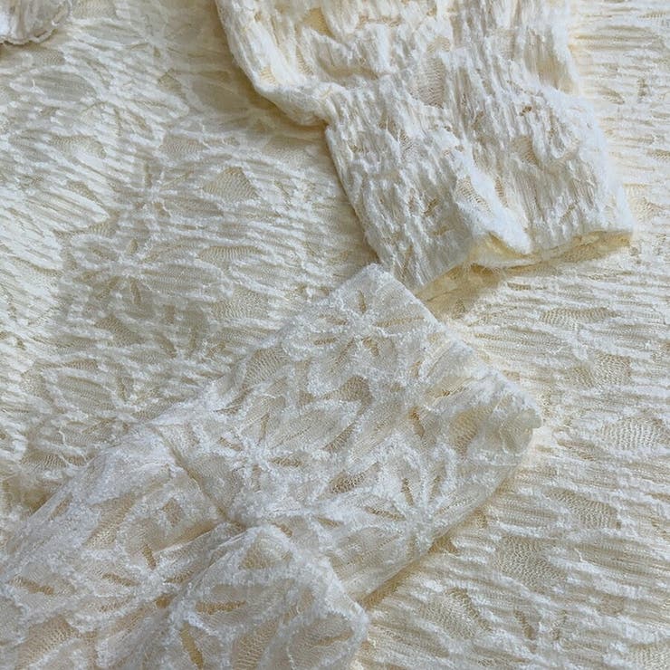 チャイナボタンフラワーレースカットソー 暖かい おしゃれ | SLENDER | 詳細画像4 