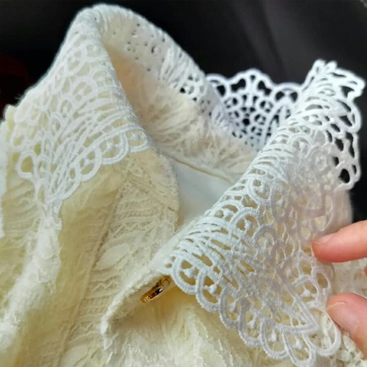 フリルレース長袖ブラウス 裏地付き 透け感 | SLENDER | 詳細画像4 