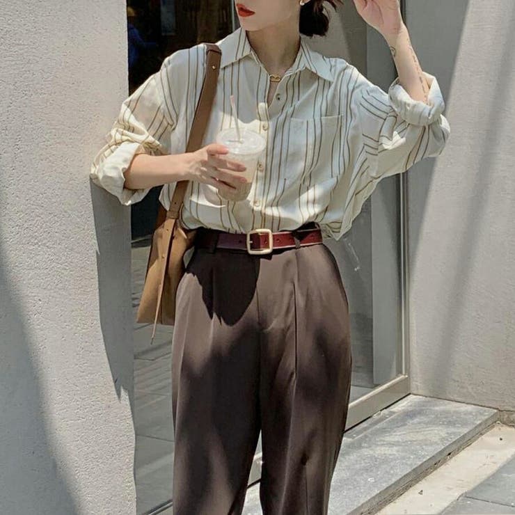 ストライプブラウス 長袖 シンプル | SLENDER | 詳細画像8 