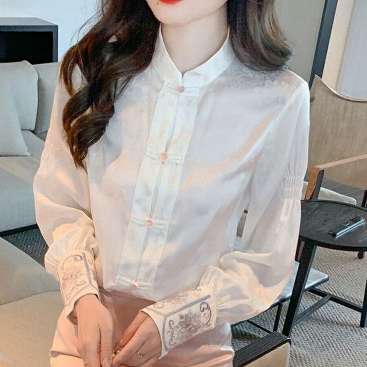 チャイナ風デザインブラウス 個性的 おしゃれ | SLENDER | 詳細画像1 